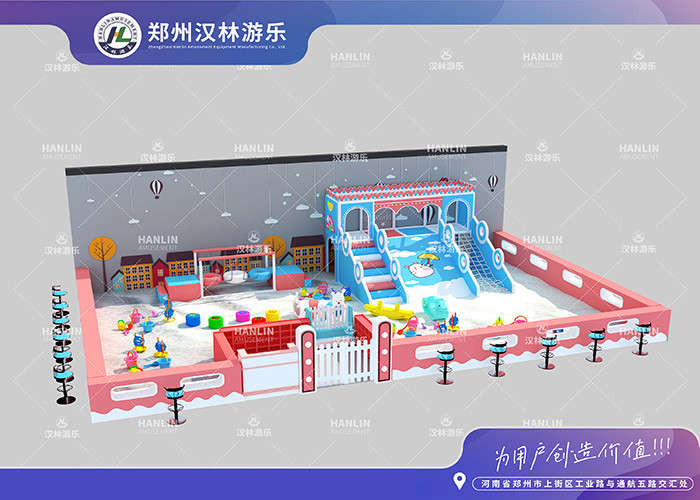 PVC plywood Indoor Playground Equipment Macaron Theme Indoor Play Maze