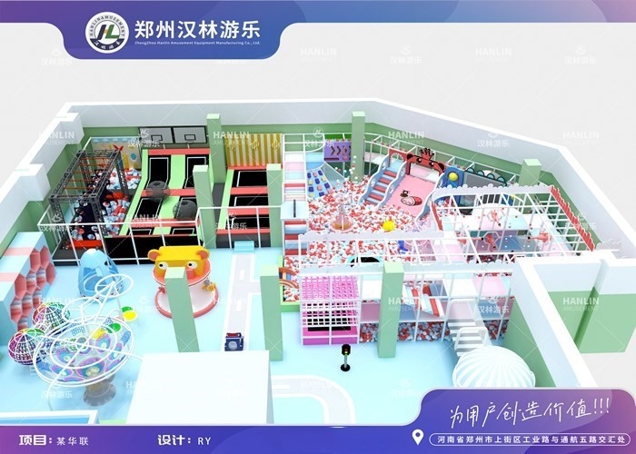 Indoor Amusement Trampoline Park Playground Equipment Customized Color