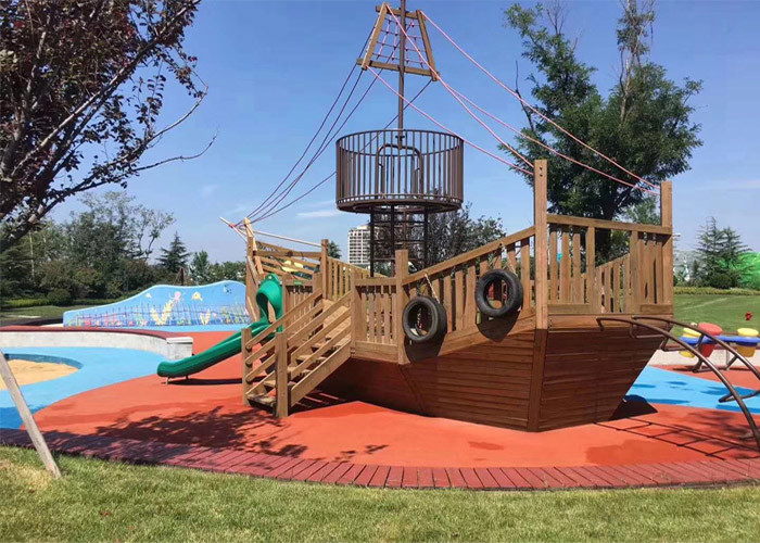 Boat Theme Wooden Park Equipment Smaller Playground Outdoor